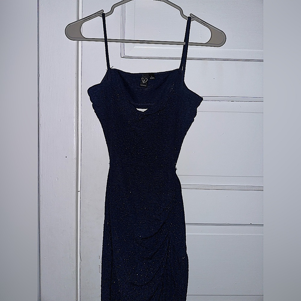 Navy Blue Shimmery Homecoming Dress